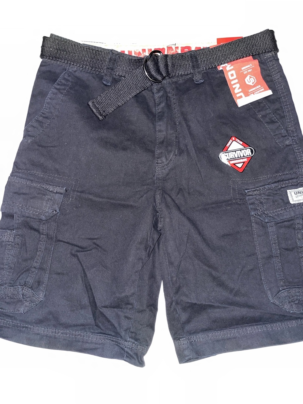 UNIONBAY “Survivor” Men's Black Cargo Shorts with Belt Sz 32 SKU: 0825-44 NWT